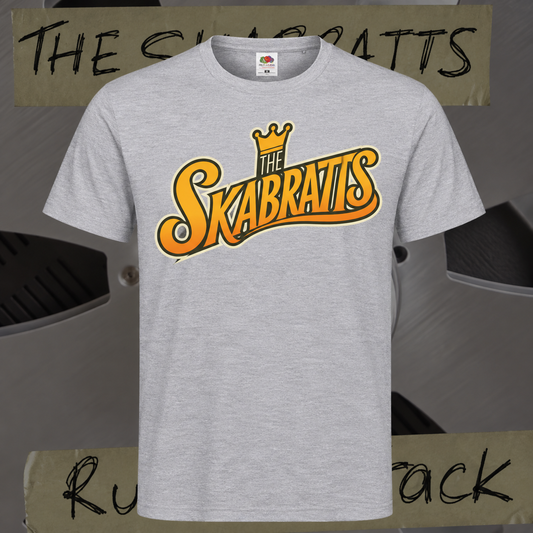 The Skabratts- Orange logo Grey T-Shirt