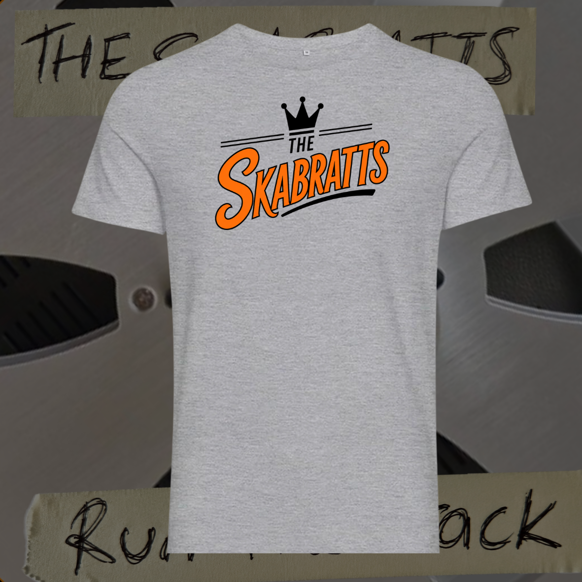 The Skabratts- Orange logo Grey T-Shirt