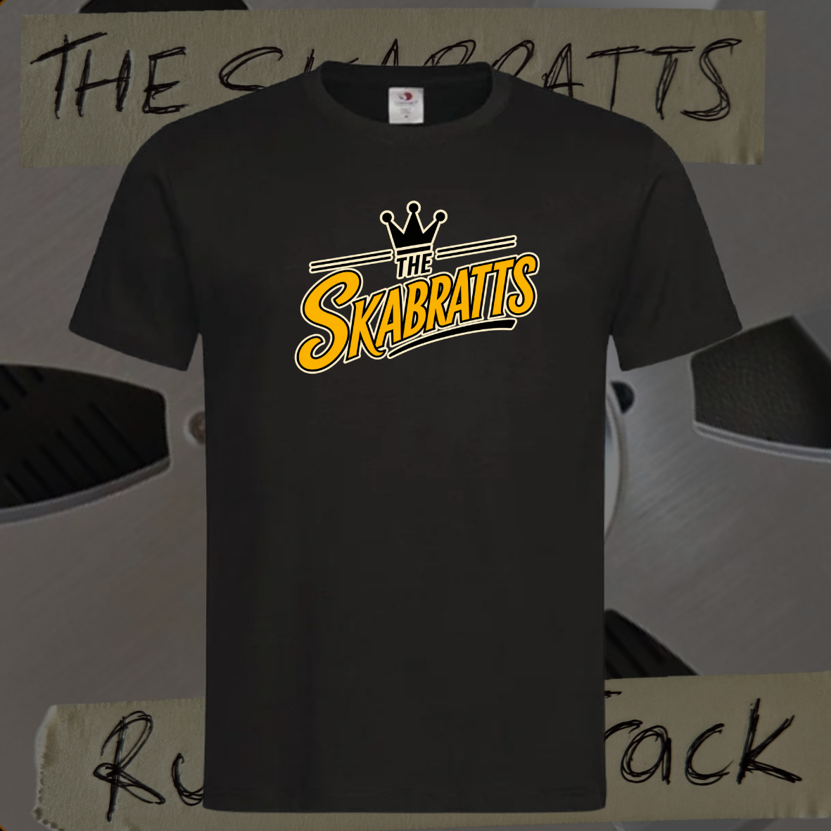 The Skabratts- Logo on black T-shirt